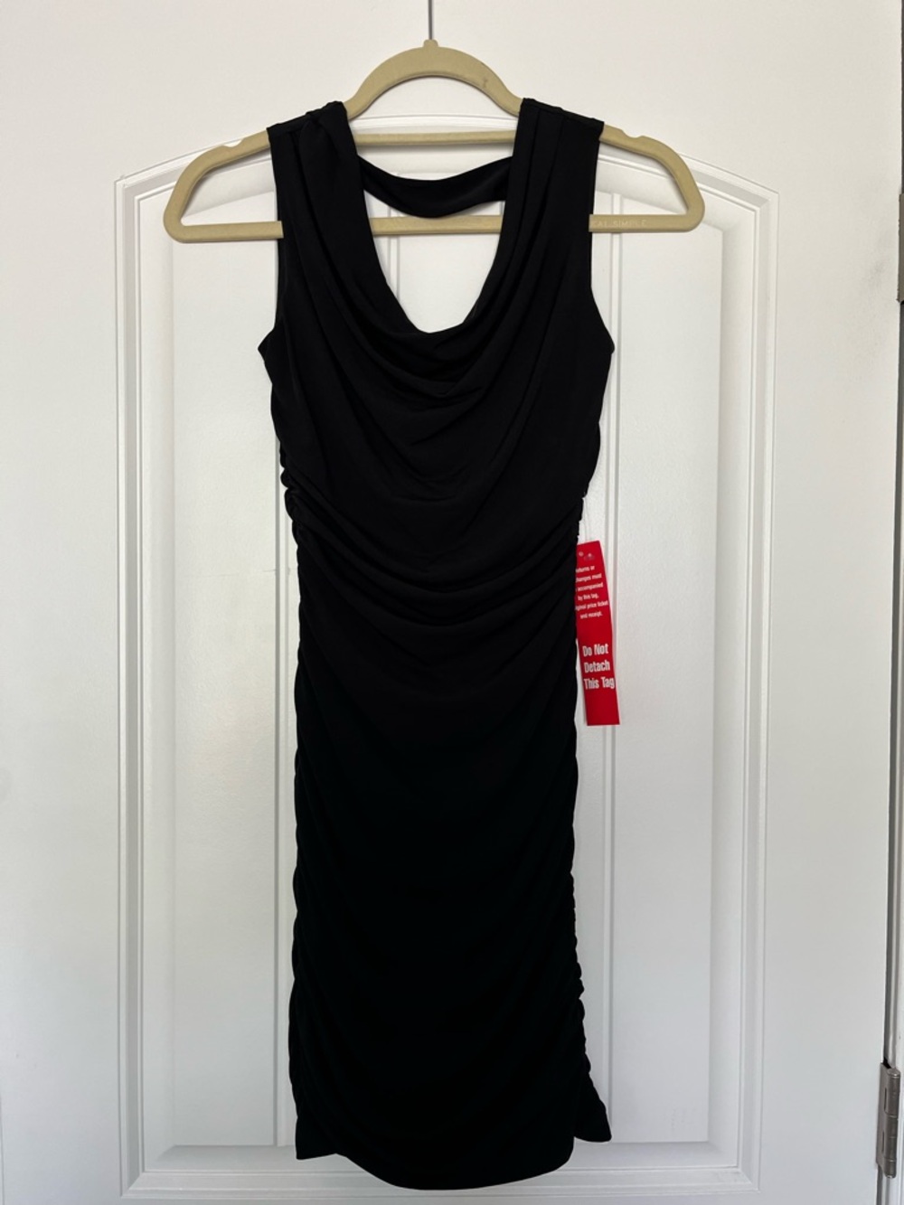 Sweet Storm Black Bodycon Sleeveless Ruched Midi Dress Size Small NWT